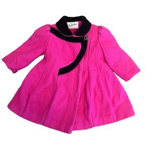 Rothschild Vintage Pink and Black Wool Pea Coat (Size 3)